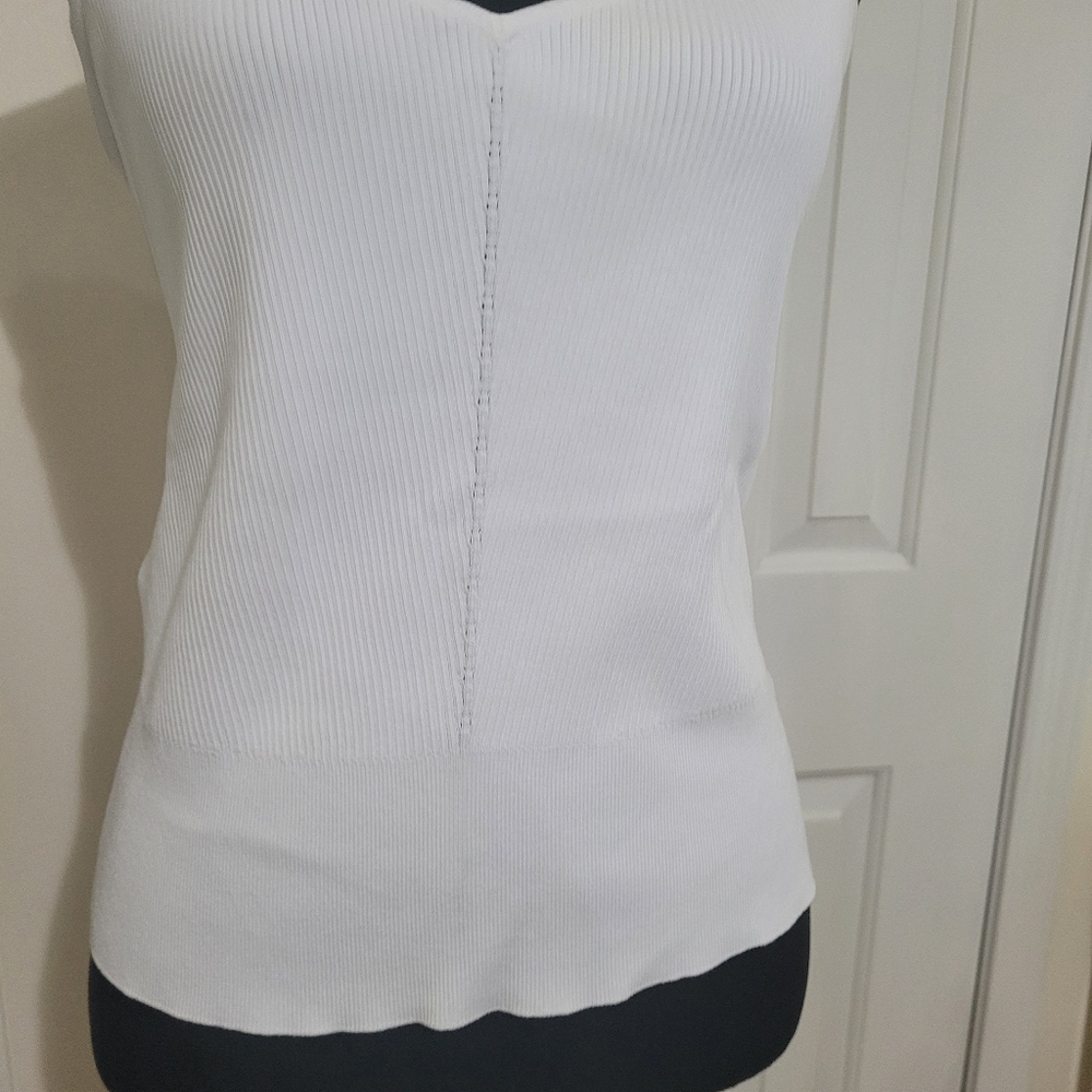 Bar III Woman's Ribbed Tank Top NWOT White Size XL - Picture 6 of 9